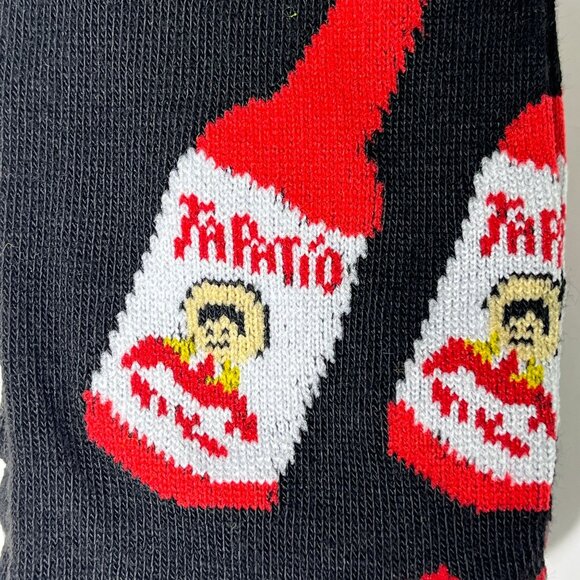 Spicy Sauce Crew Socks — Red & Black Funny Foodie Gift Men’s 6–13 - Picture 3 of 3